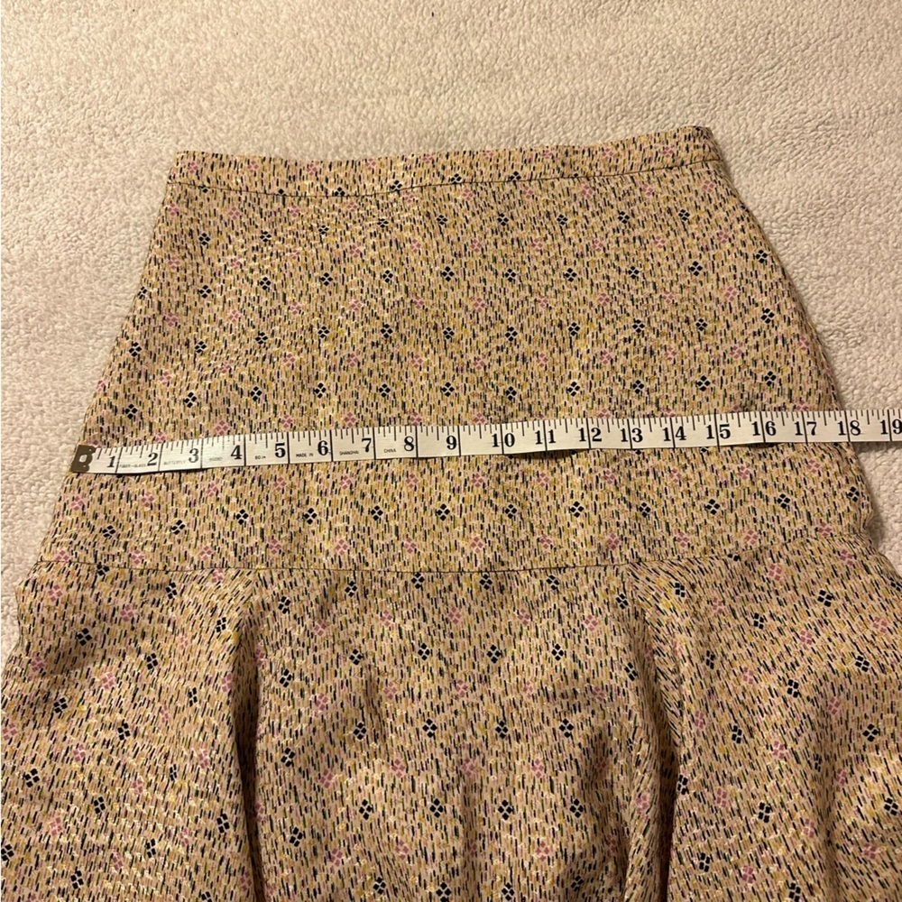 Veronica Beard Natalija Silk Handkerchief Hem Midi Skirt Cream Abstract Print - Picture 8 of 12